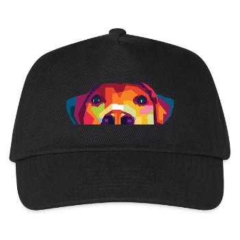 Hunde WPAP Design - Kinder Basecap - Schwarz - Vorne