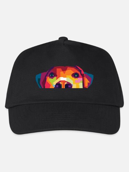 Hunde WPAP Design - Kinder Basecap - Schwarz