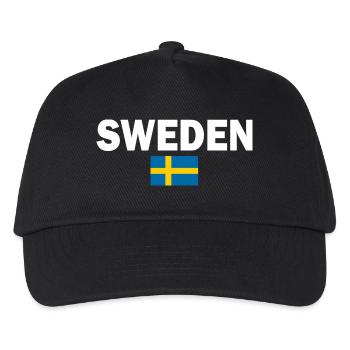 Schweden - Kinder Basecap - Schwarz - Vorne