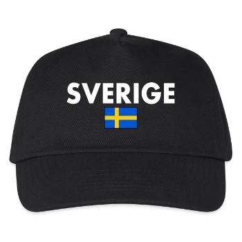 Sverige - Kinder Basecap - Schwarz - Vorne