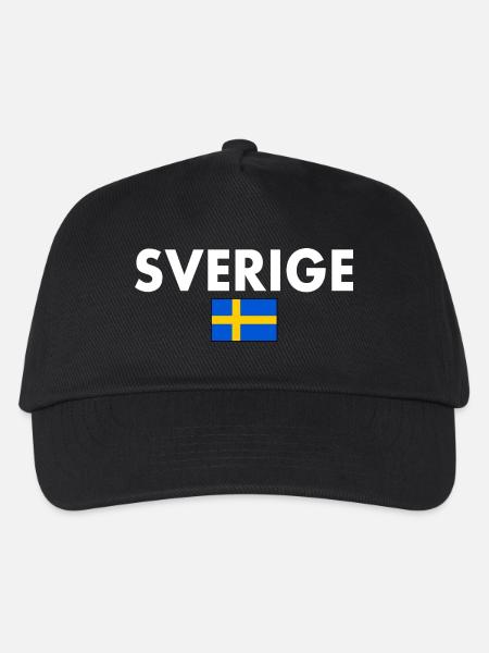 Sverige - Kinder Basecap - Schwarz