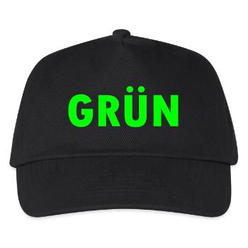 Grün - Kinder Basecap - Schwarz - Vorne