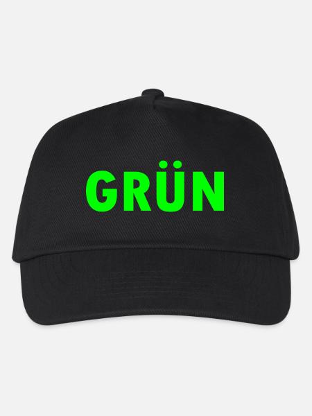 Grün - Kinder Basecap - Schwarz