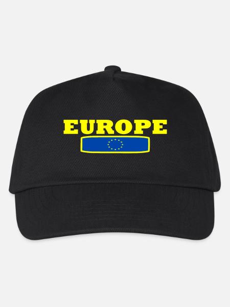 Europa - Kinder Basecap - Schwarz