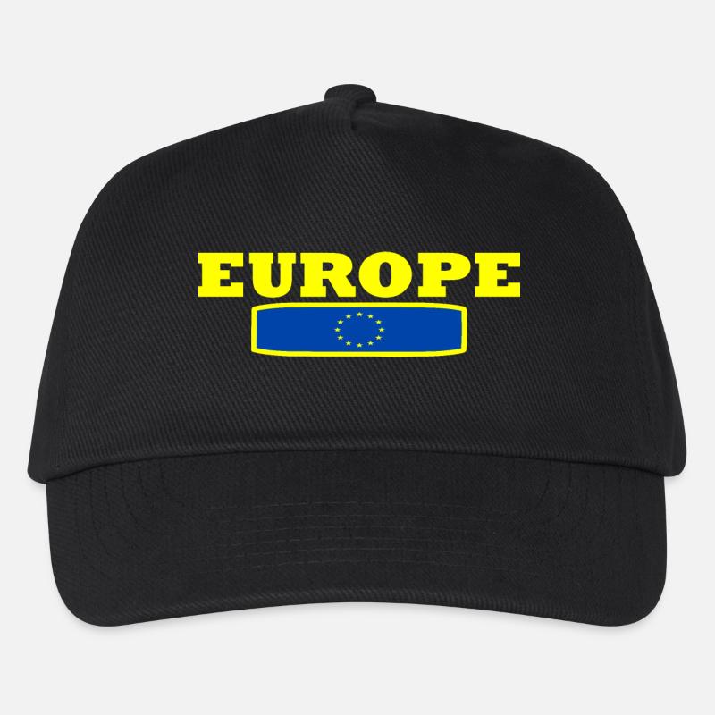 Europa - Kinder Basecap - Schwarz