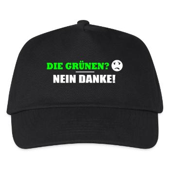 DIE GRÜNEN NEIN DANKE - Kinder Basecap - Schwarz - Vorne