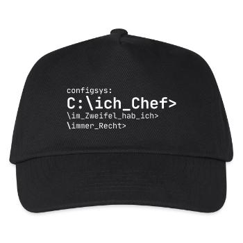 ich Chef - Kinder Basecap - Schwarz - Vorne