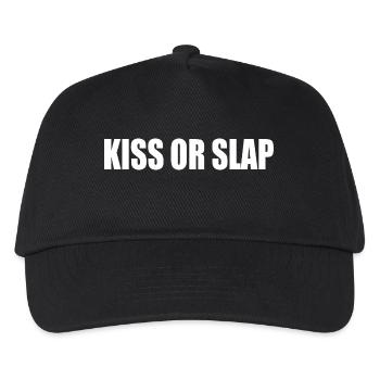 Kiss or slap - Kids’ Baseball Cap - black - Front