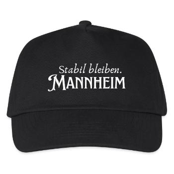 Stabil bleiben Mannheim - Kinder Basecap - Schwarz - Vorne