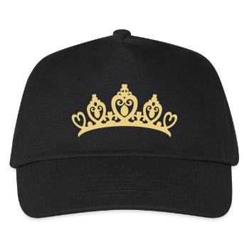Crown tiara - Kids’ Baseball Cap - black - Front