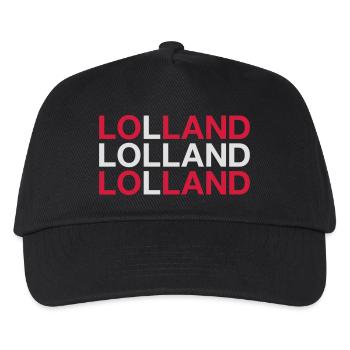 LOLLAND Dänische Flagge Dänemark Denmark - Kinder Basecap - Schwarz - Vorne