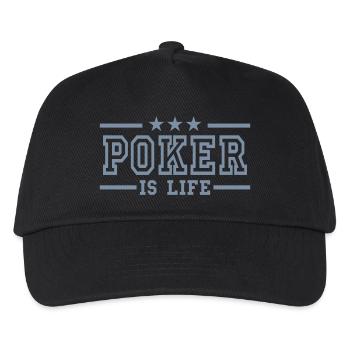 poker is life deluxe - Kinder Basecap - Schwarz - Vorne