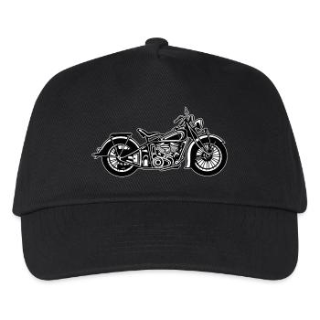 Chopper / moto bobber 03_schwarz blanc - Casquette de baseball Enfant - noir - Devant