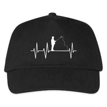 Fishing Anglers Fishing Heartbeat Heart Palpitations Heart - Kids’ Baseball Cap - black - Front