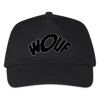 Wouf Wuff Wuf Hund Hundebellen Geschenk - Kinder Basecap - Schwarz - Vorne