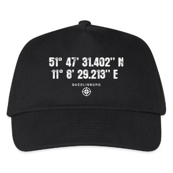 Quedlinburg Geocacher Geschenk Standort GPS Stadt - Kinder Basecap - Schwarz - Vorne