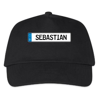 Sebastian name tag gift - Kids’ Baseball Cap - black - Front