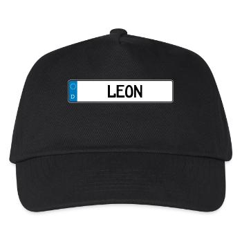 Leon cadeau plaque - Casquette de baseball Enfant - noir - Devant