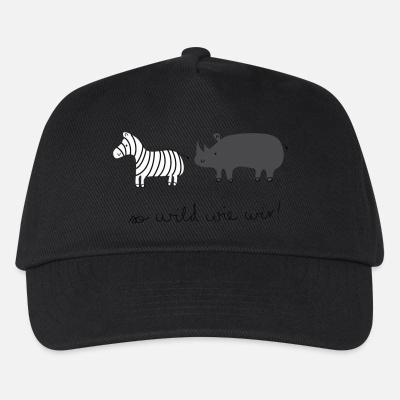So Wild wie wir (Nashorn & Zebra) - Kinder Basecap - Schwarz