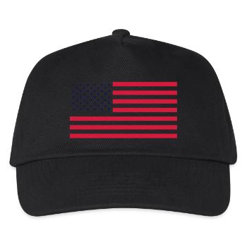 USA Flagge - Flagge der Vereinigten Staaten - Kinder Basecap - Schwarz - Vorne
