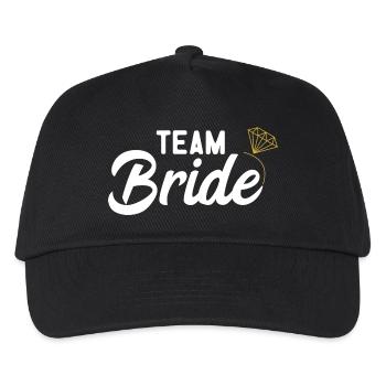 Team Bride Braut I JGA Junggesellinnenabschied - Kinder Basecap - Schwarz - Vorne