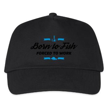 born to fish forced to work - Kinder Basecap - Schwarz - Vorne