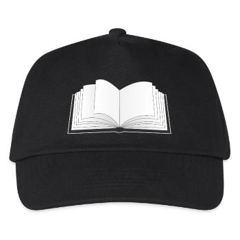 an open book for the bookworm or bookworm - Kids’ Baseball Cap - black - Front
