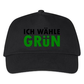 Ich wähle grün - Kinder Basecap - Schwarz - Vorne
