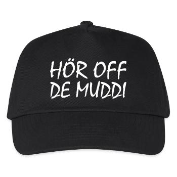 Hör auf die mutti - Kinder Basecap - Schwarz - Vorne