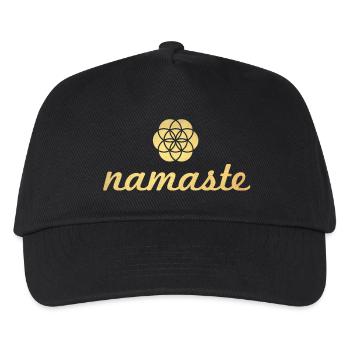 Namaste Yoga Fleur de Vie en Or Shanti Ornement - Casquette de baseball Enfant - noir - Devant