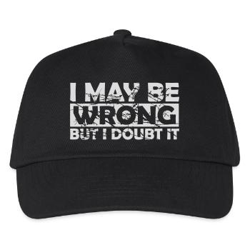I may be wrong - Kids’ Baseball Cap - black - Front