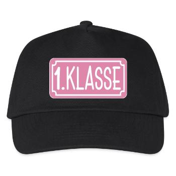 Grundschule - 1. Klasse Mädchen Schulkind - Kinder Basecap - Schwarz - Vorne