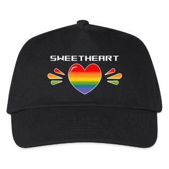 Rainbow Sparkling heart Sweetheart black TSHIRT - Kids’ Baseball Cap - black - Front