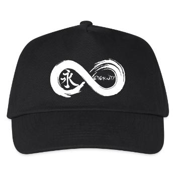 Unendliches Symbol und Ewigkeit auf Japanisch (weiß) - Kinder Basecap - Schwarz - Vorne