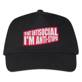 not antisocial anti stupid - Kids’ Baseball Cap - black - Front