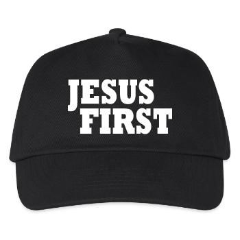 Jesus first - Kids’ Baseball Cap - black - Front