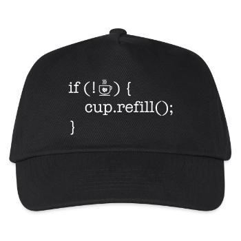 Chemise café pour programmeur amateur de code café - Casquette de baseball Enfant - noir - Devant