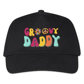 Groovy Daddy Groovy Hippie Dad Cool Gift For Him - Kids’ Baseball Cap - black - Front