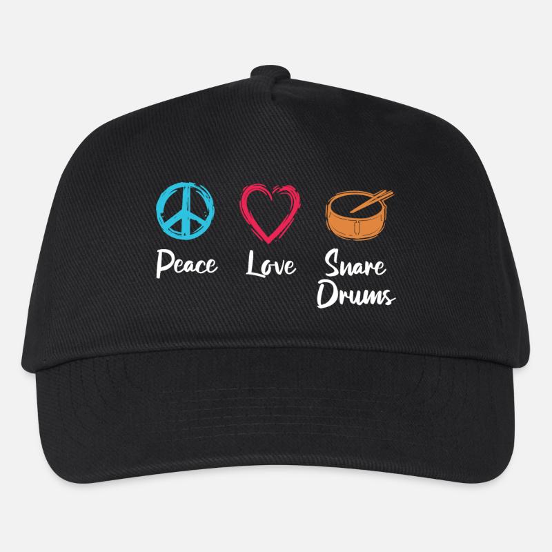 Frieden Liebe Trommel - Kinder Basecap - Schwarz