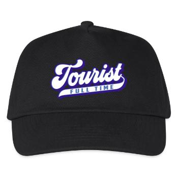 Full Time Tourist | Farben änderbar - Kinder Basecap - Schwarz - Vorne