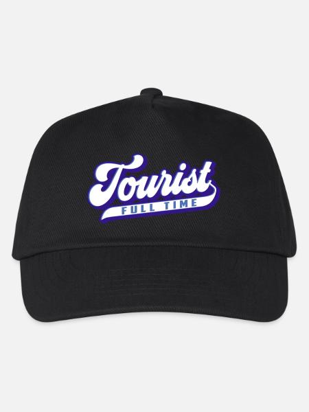 Full Time Tourist | Farben änderbar - Kinder Basecap - Schwarz