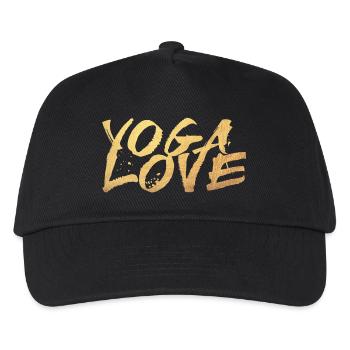 Yoga Love Gold Meditation Handwriting Graffiti om - Kids’ Baseball Cap - black - Front