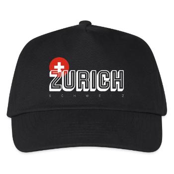 Zurich Wordmark with Swiss Crest - Kids’ Baseball Cap - black - Front