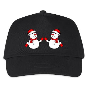 schneemann 2 - Kinder Basecap - Schwarz - Vorne