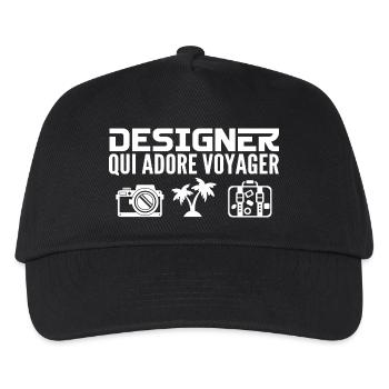 Voyageurs & Designers : Passion & Découverte - Casquette de baseball Enfant - noir - Devant