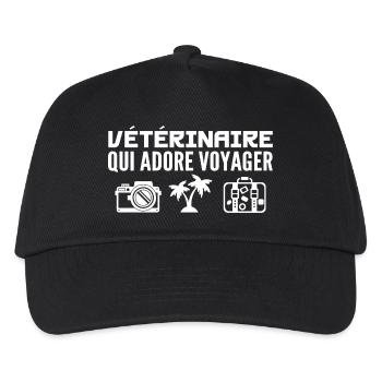 Voyageurs & Vétérinaires : Passion & Découverte - Casquette de baseball Enfant - noir - Devant