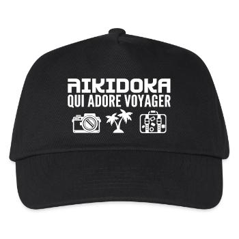 Voyageurs & Aikidokas : Passion & Découverte - Casquette de baseball Enfant - noir - Devant