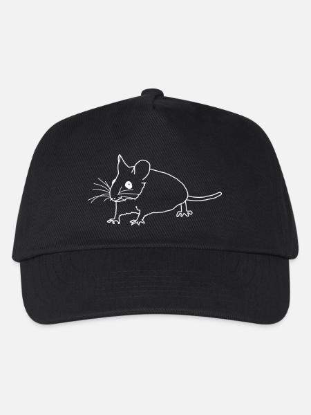 Maus lineart - Kinder Basecap - Schwarz