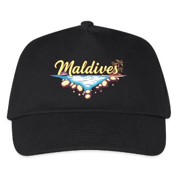 Malediven Geschenkidee - Kinder Basecap - Schwarz - Vorne