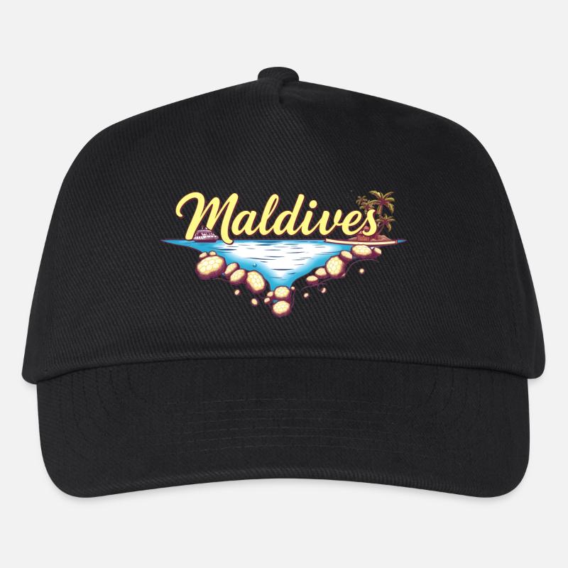 Malediven Geschenkidee - Kinder Basecap - Schwarz
